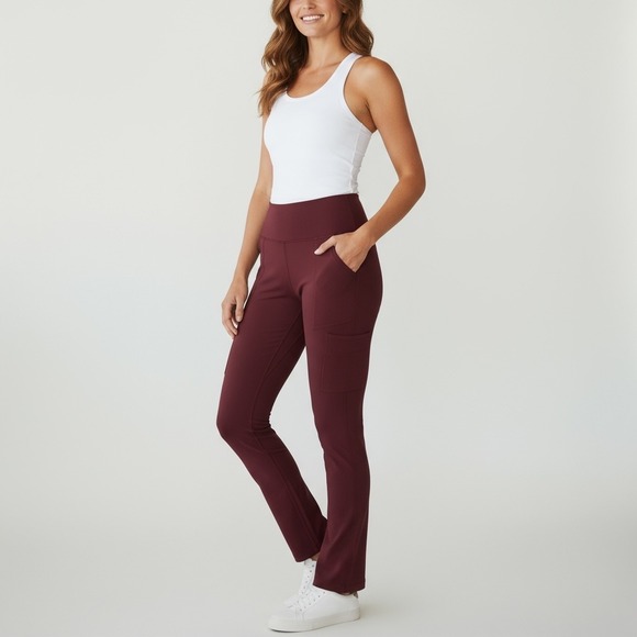 Spyder Pants - Spyder Burgundy Cargo Pocket Leggings Women's‎ Size Small